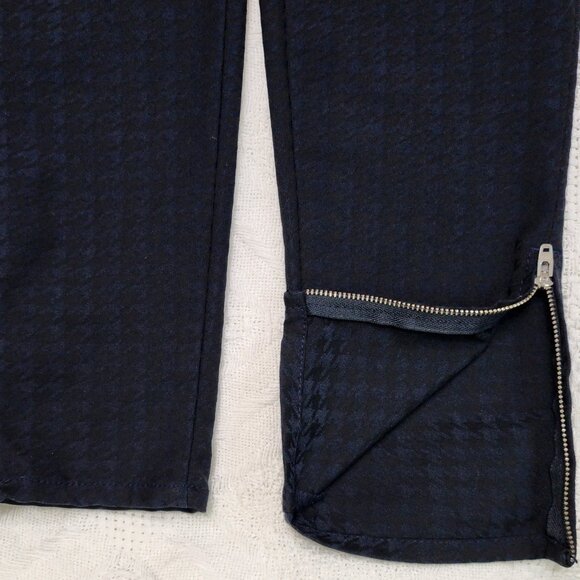 Blue & Black Geometric Print Pants w/Zippered Ankles - Picture 7 of 10